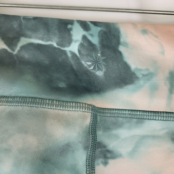 Athleta Girl High Rise Printed Chit Chat Tight Legging Size XL Teal Peac… - Picture 3 of 10